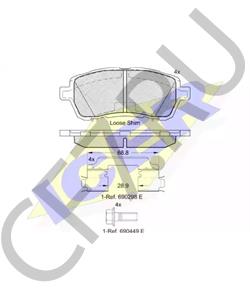 E4B1-2001-AB Комплект тормозных колодок, дисковый тормоз FORD ASIA / OCEANIA в городе Омск